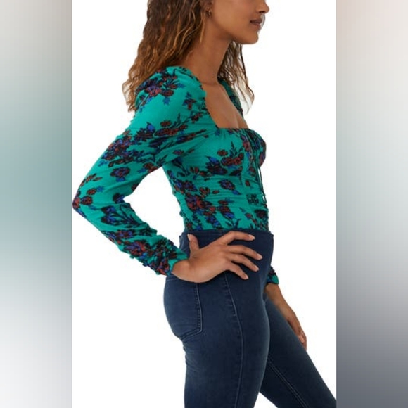 Free People Hilary Print Floral Top - Picture 2 of 7